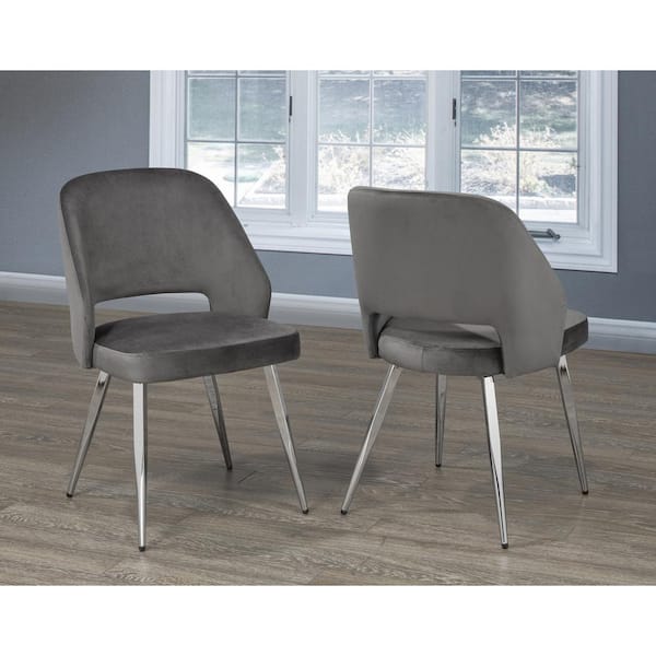 Unbranded Ella Grey Fabric Dining Chair Set of 2