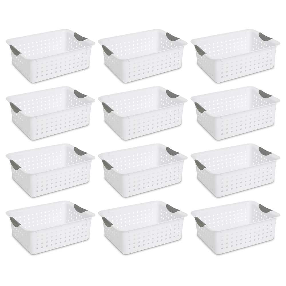 Sterilite 64 Qt. Large Ultra-Plastic Storage Bin Organizer Basket in White  (12-Pack) 12 x 16268006 - The Home Depot