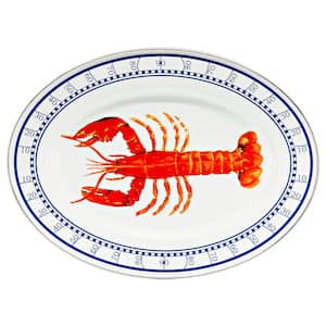 Lobster 12 in. x 16 in. Enamelware Oval Platter