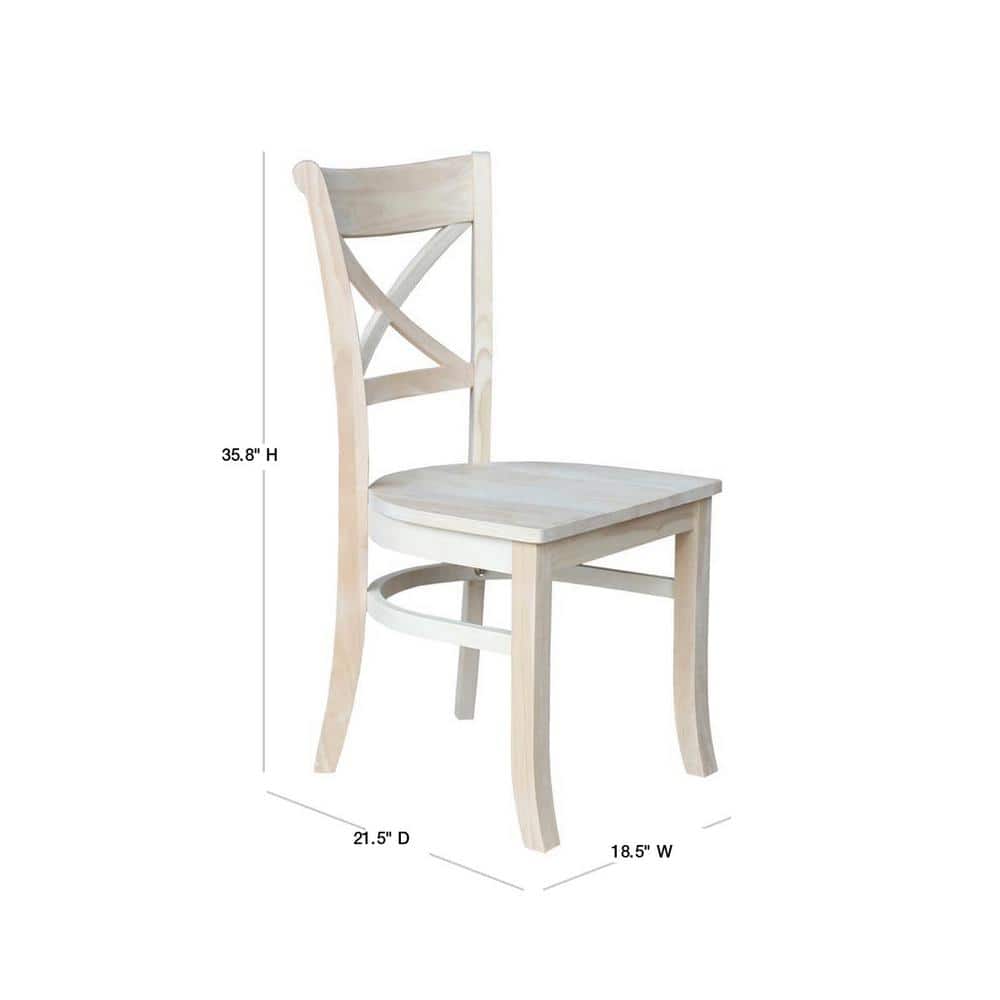 Charlotte High Cross Back Unfinished Wood Side Chair