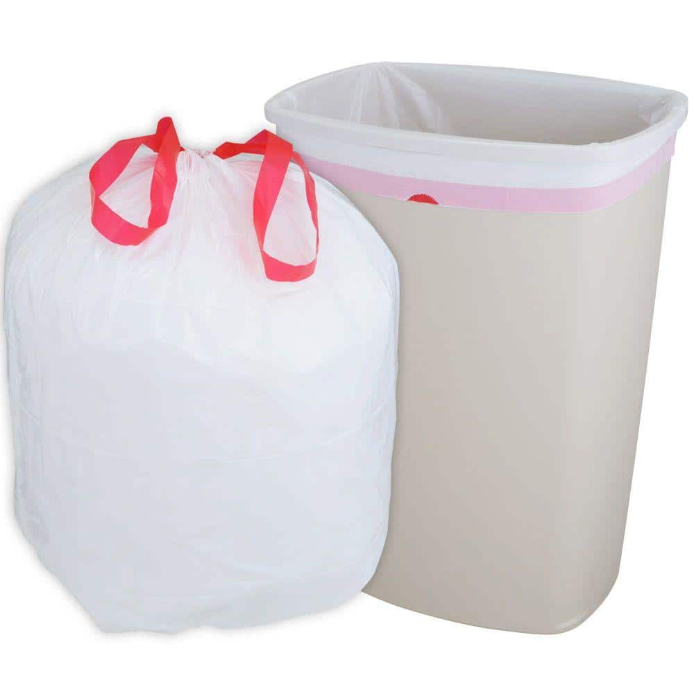 Drawstring Trash Bags, KMRIPYU White 4 Gallon Small Trash Bags