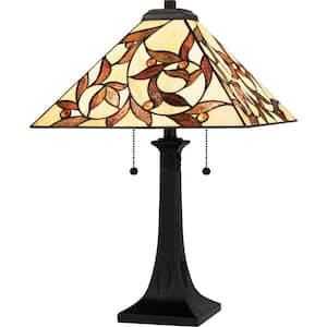 Zion 24.5 in. Matte Black Tiffany Table Lamp