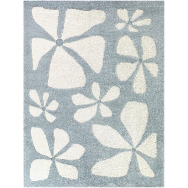 Gabriela Teal 5 ft. 3 in. x 7 ft. Boho Floral Area Rug