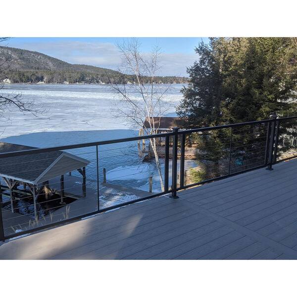 FORTRESS Fe26 Cable Rail 6 ft. Black Sand Flat Accent Top Rail for Cable Railing System