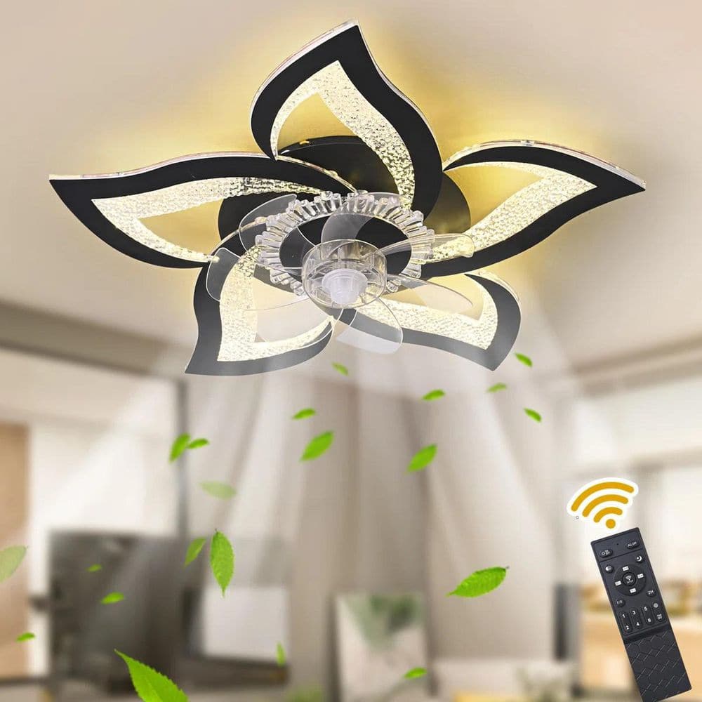24.6 in. Indoor Black Bubble Modern Low Profile Standard Ceiling Fan with Dimmable Integrated LED and Remote Included price history on PriceWatchPro