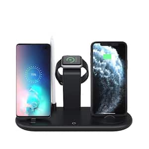 Etokfoks 3 in 1 - Black Wireless Charging Station Wireless Charger for  iPhone/Android, Smart Watch and Airpods MLPH005LT183 - The Home Depot