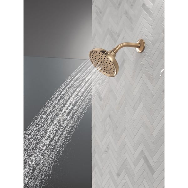 4-Spray Patterns 6 in. 2.5 GPM Wall Mount Fixed Shower Head in Champagne Bronze