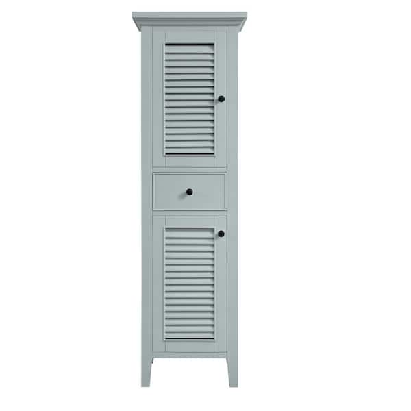 Home Decorators Collection Fallworth 22 in. W x 18 in. D x 65 in. H Green Freestanding Linen Cabinet