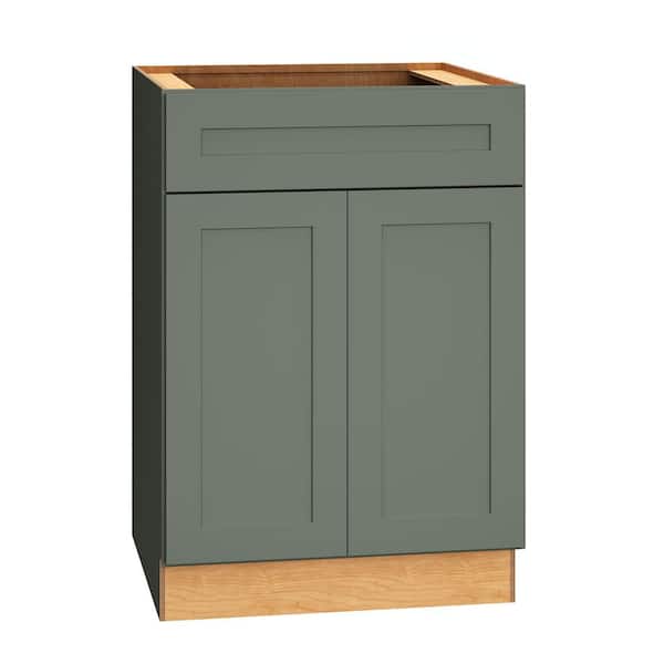 QuickShip Cottage 24 in. W x 24 in. D x 34.5 in. H Assembled Plywood Shaker Base Kitchen Cabinet in Conifer