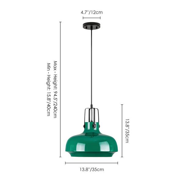 Rennnsan Luntrix 60-Watt 1-Light Green Modern Double-Layer Dome