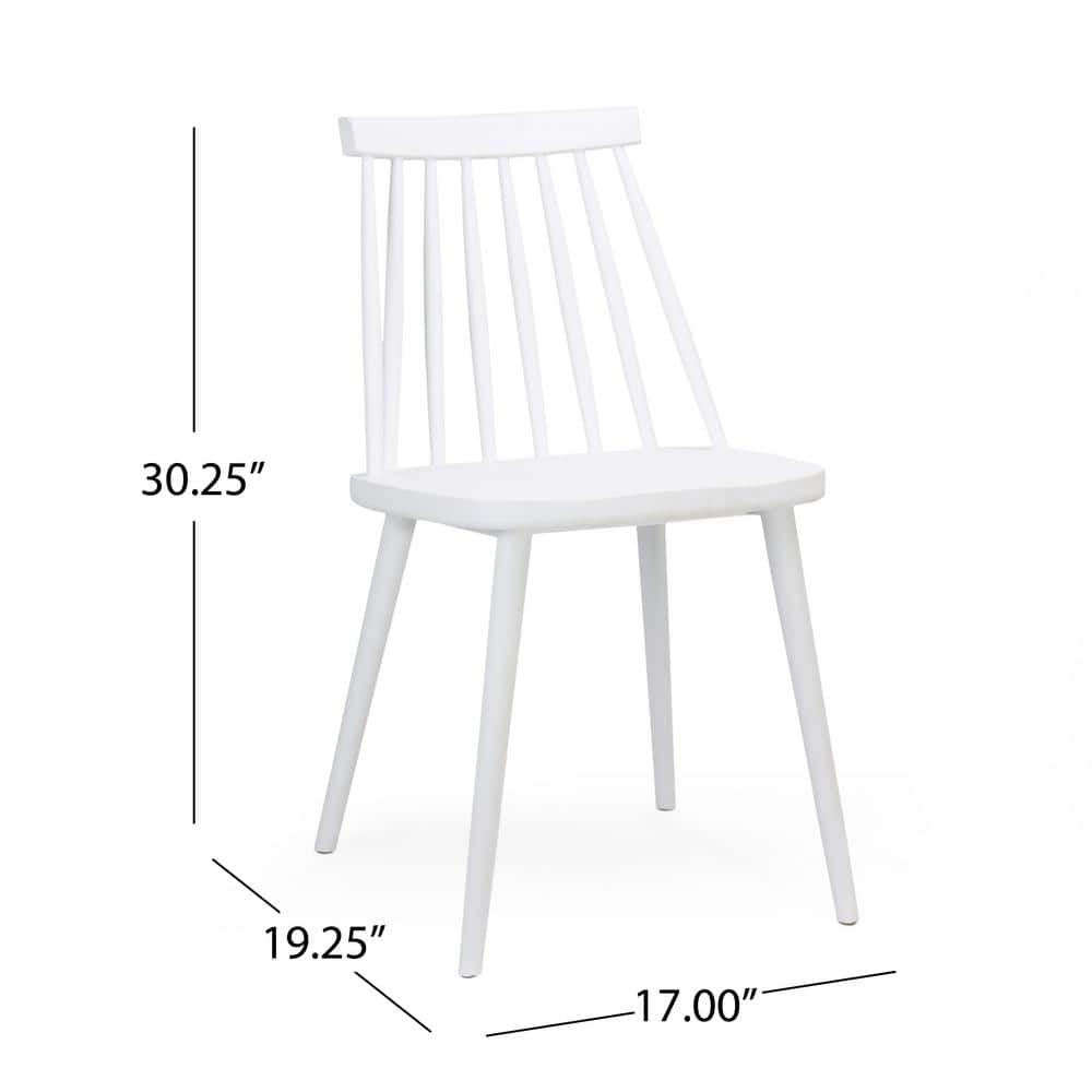 Matte White Windsor High-Back Plastic Side Chair, Set of 2