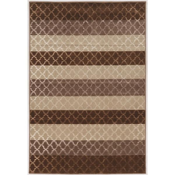8 ft. x 10 ft. Brown Evolution Modern Loomed Geometric Polyester Rectangle Indoor Area Rug