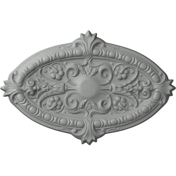 Ekena Millwork 26-3/8" W x 17-1/4" H x 1-3/4" Marcella Urethane Ceiling (Fits Canopies up to 3"), Primed White