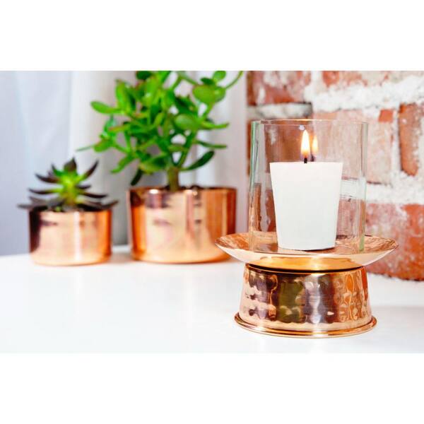 Rose gold copper wired tea light votive candle holder wedding display home gift 