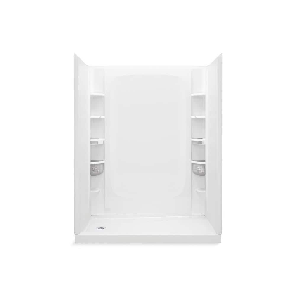 STORE+ 32 in. W x 75.875 in. H 2-Piece Direct-to-Stud Alcove Shower End Wall Set in White price history on PriceWatchPro