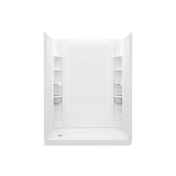 STERLING STORE+ 32 in. W x 75.875 in. H 2-Piece Direct-to-Stud Alcove Shower End Wall Set in White