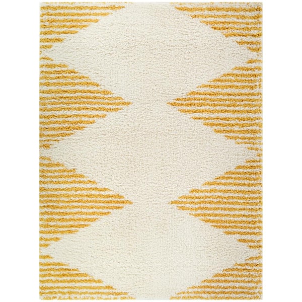 BALTA Hughes Orange 5 ft. x 7 ft. Striped Shag Area Rug