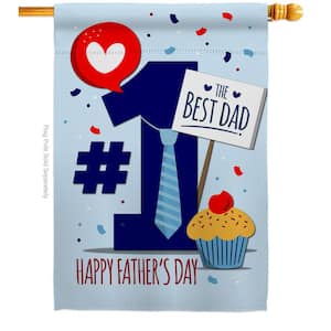 28 in. x 40 in. Number 1 Dad Family House Flag Double-Sided Decorative Vertical Flags
