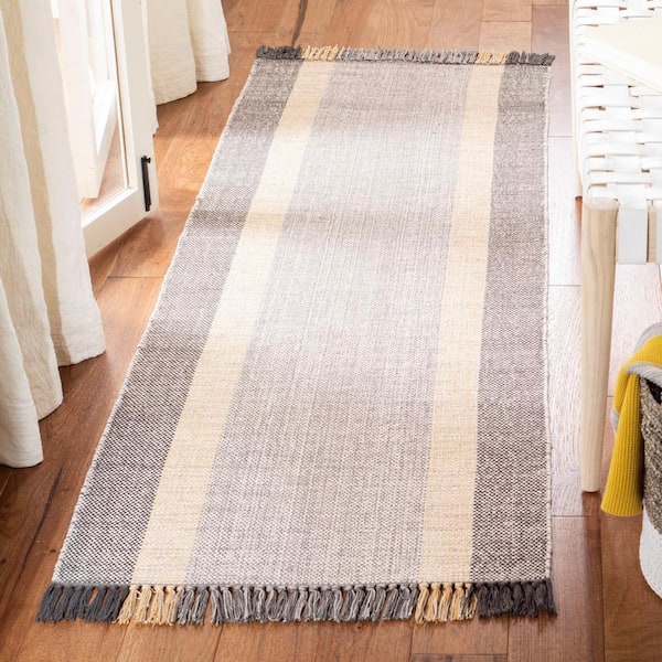 Montauk Mustard/Gray 2 ft. x 7 ft. Striped Runner Rug