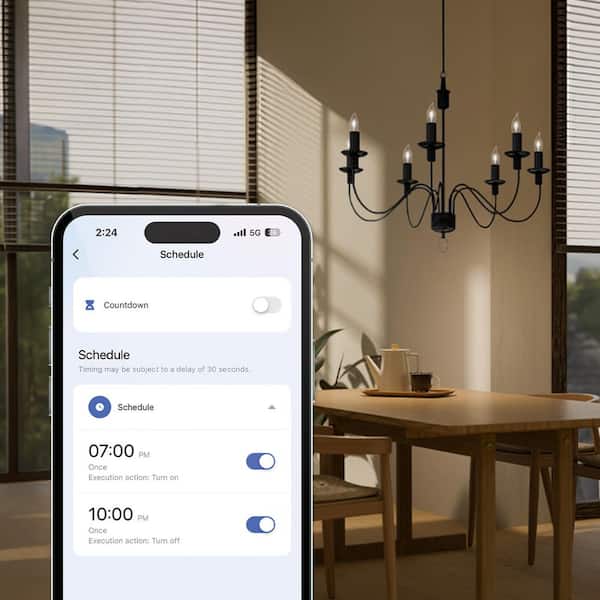 40-Watt Equivalent CA10 E12 LED Dimmable Smart Home Wi-Fi Connected Wireless Light Bulb Soft White 2700K (4-Pack)