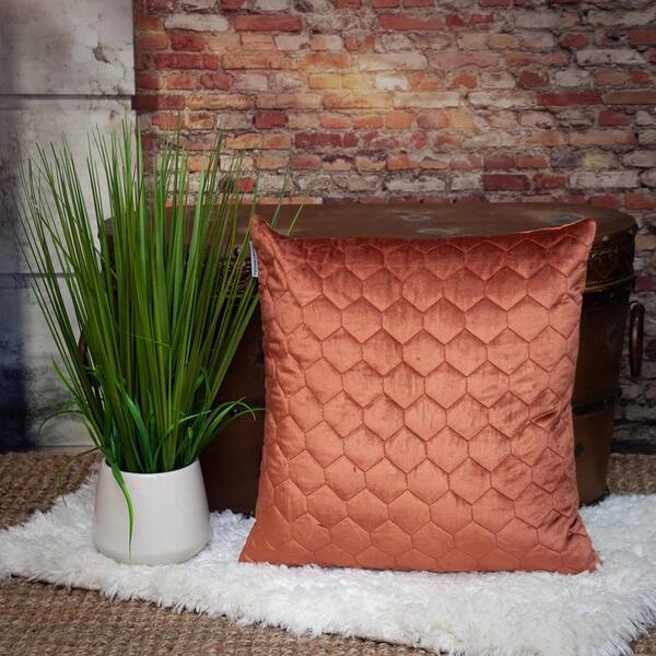 Orange leather pillows best sale