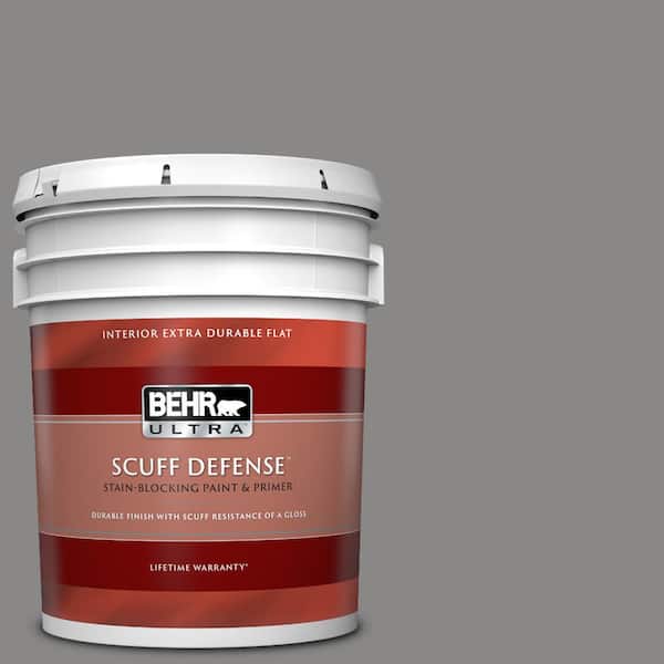 BEHR ULTRA 5 gal. #PPU26-04 Falcon Gray Extra Durable Flat Interior Paint & Primer