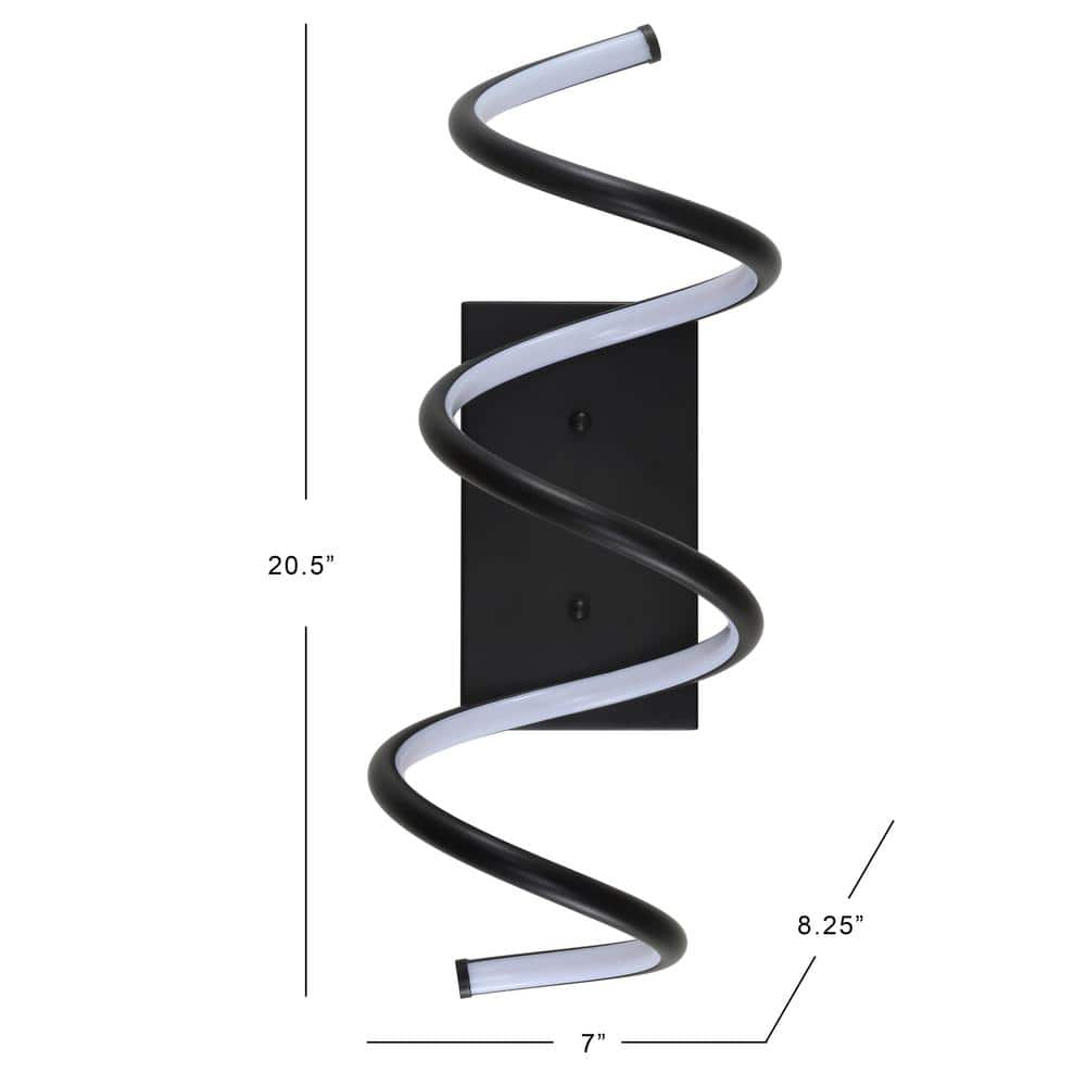 Scribble 20.5" Black Modern LED Vanity Wall Sconce