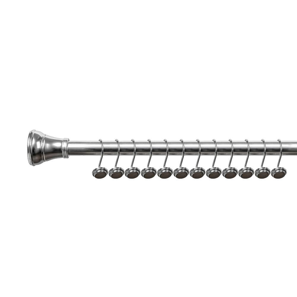 Chrome Heavy-Duty Rust Resistant Shower Curtain Hooks Set of 12