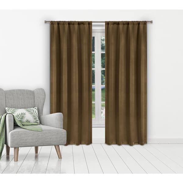 BLACKOUT 365 Taupe Thermal Rod Pocket Blackout Curtain - 38 in. W x 84 in. L