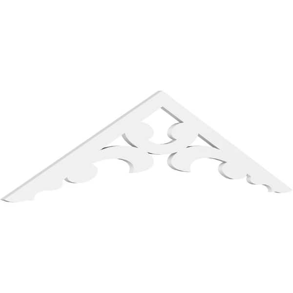 Ekena Millwork 1 in. x 72 in. x 18 in. (6/12) Pitch Vienna Gable Pediment Architectural Grade PVC Moulding