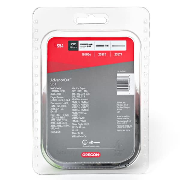 S54 Chainsaw Chain for 16 in. Bar Fits McCulloch, Remington, Wen, Craftsmand and more