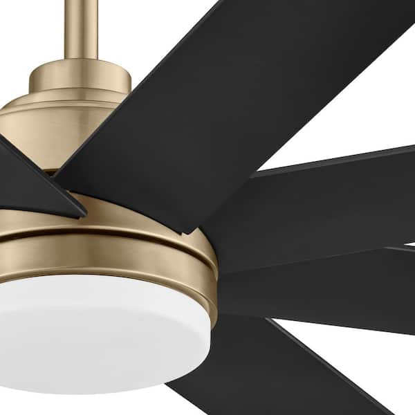 Celene II 62 in. Indoor/Outdoor Brushed Gold DC Motor Ceiling Fan with Adjustable White Integrated LED w/Remote Included