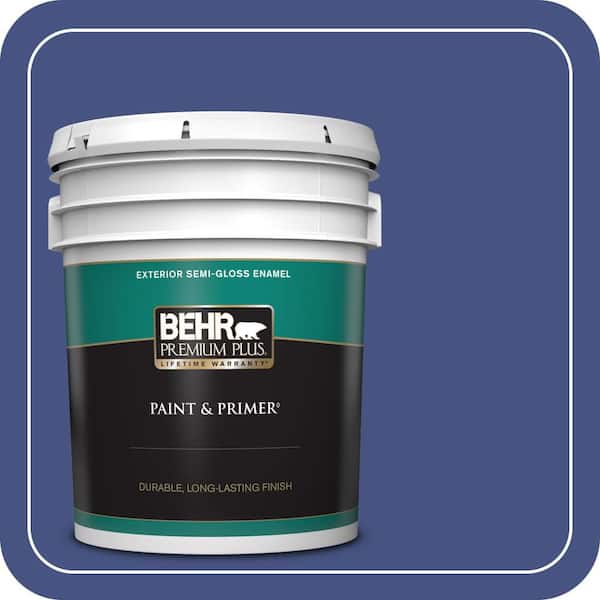 BEHR PREMIUM PLUS 5 gal. #PPU15-02 Mozart Semi-Gloss Enamel Exterior Paint & Primer