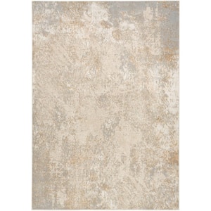 Ambiance Ivory Silver 4 ft. x 6 ft. Abstract Contemporary Area Rug