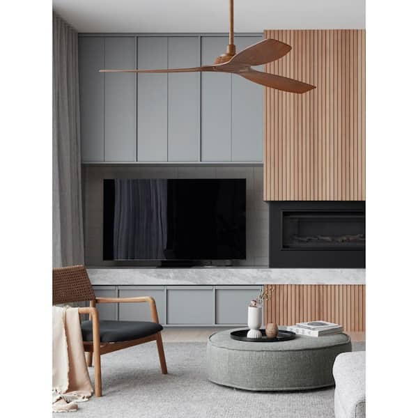 Moto 52 in. Indoor Dark Koa Ceiling Fan with Remote Control