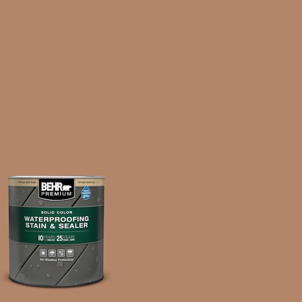 BEHR PREMIUM 1 qt. #SC-158 Golden Beige Solid Color Waterproofing Exterior Wood Stain and Sealer