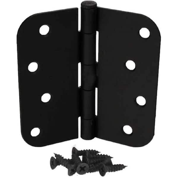 Everbilt 3-1/2 in. x 5/8 in. Radius Matte Black Door Hinge Value