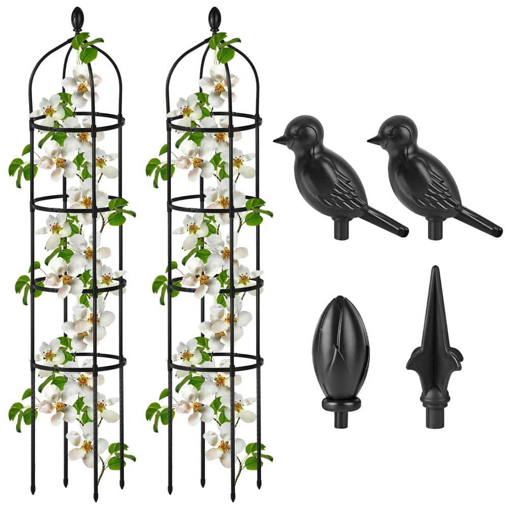 N/A 6 ft. Rustproof Metal Garden Obelisk Trellis Climbing Plant