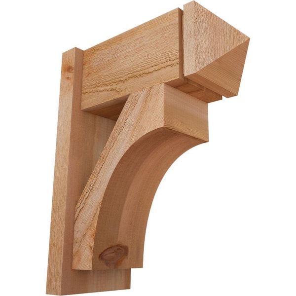 Ekena Millwork 8 in. x 22 in. x 18 in. Western Red Cedar Westlake Arts and Crafts Rough Sawn Outlooker