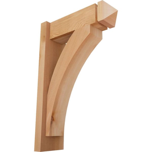 Ekena Millwork 6 in. x 24 in. x 16 in. Western Red Cedar Thorton Arts and Crafts Smooth Outlooker