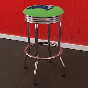 Minnesota Timberwolves City 29 in. Green Backless Metal Bar Stool with Vinyl Seat