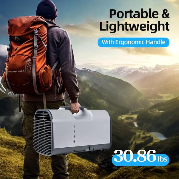 4500 BTU Portable Air Conditioner Cools 150 sq. ft. in White with Dehumidifier with Remote for Tent, RV