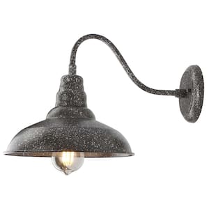 Liam White Dusk to Dawn Outdoor Hardwired Barn Sconce