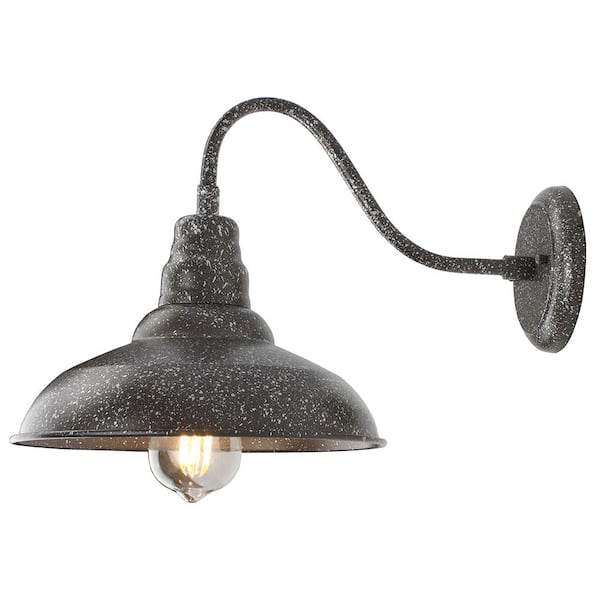 Unbranded Liam White Dusk to Dawn Outdoor Hardwired Barn Sconce