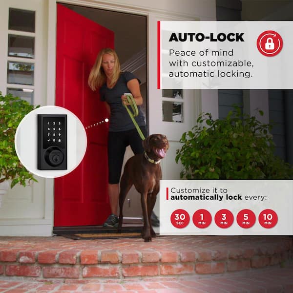 Kwikset HomeConnect 918 Matte Black Contemporary Z-Wave Long Range