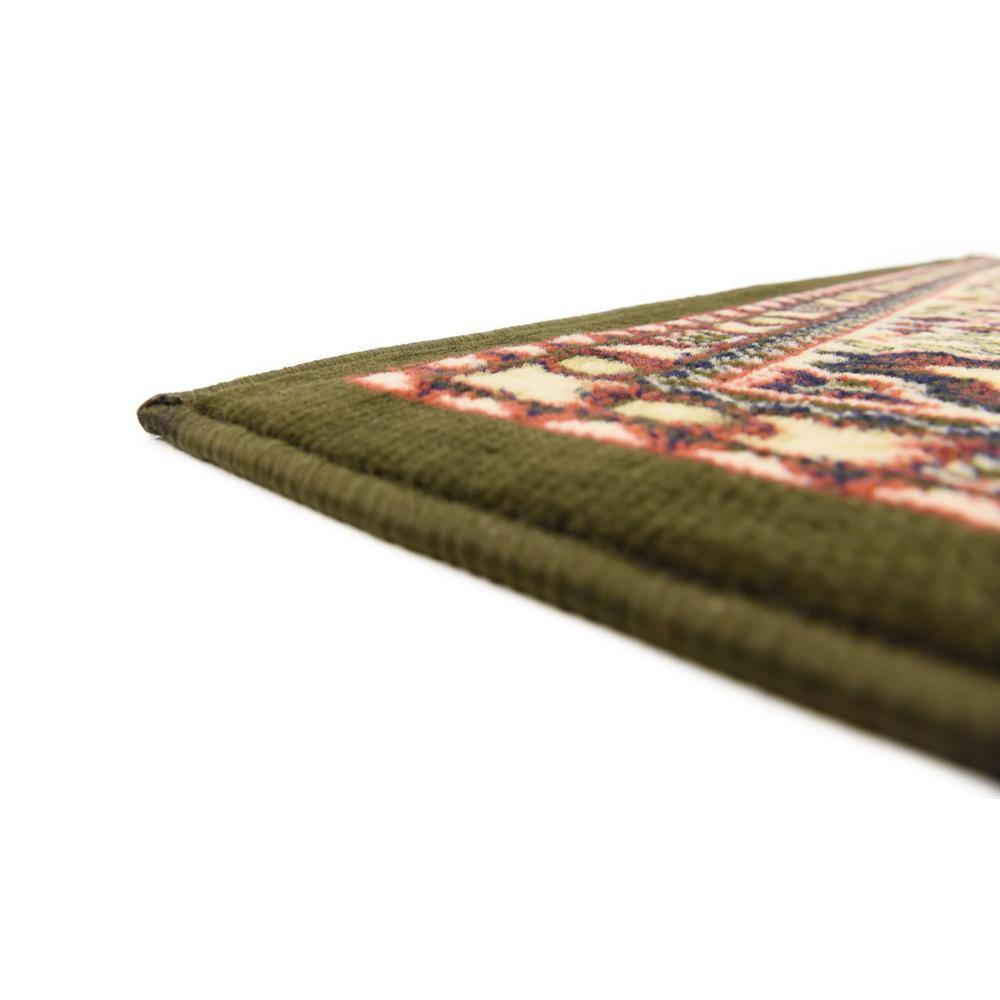 Amaya 6' x 9' Medallion Green Synthetic Easy Care Area Rug