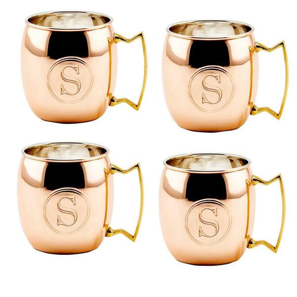 Old Dutch Monogram S 16 oz. Solid Copper Moscow Mule Mugs (Set of 4)