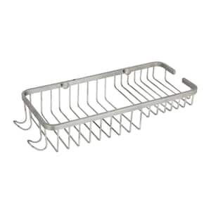 Large 11 in. Stainless Steel Wall Mounted Soap and Bottle Basket in Satin Nickel