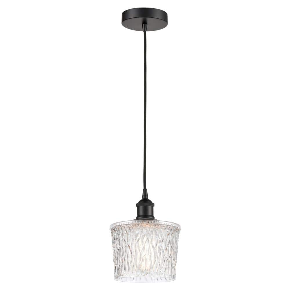 Niagra 60-Watt 1-Light Matte Black Standard Mini Pendant Light with Clear Glass Shade, No Bulbs Included price history on PriceWatchPro