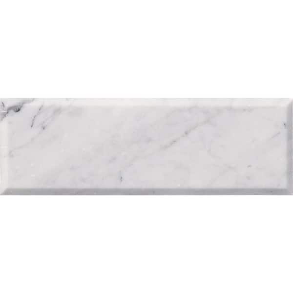 MSI Arabescato Carrara Beveled 4 in. x 12 in. Honed Marble Stone Look Wall Tile (4.95 sq. ft./Case)